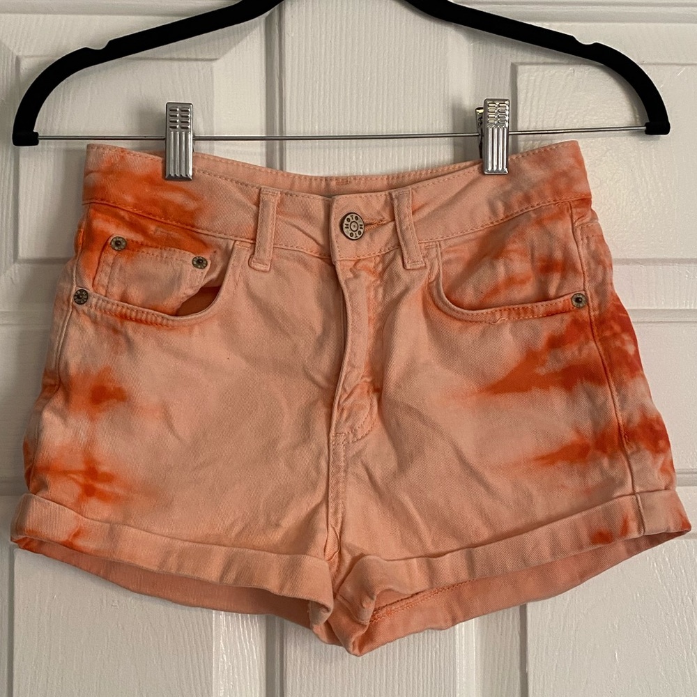 Tie Dye High Rise Denim Short
